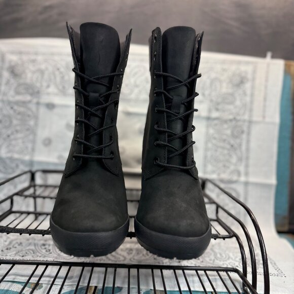 New Timberland Camdale Ankle Sz 6 Women's Bootie Leather in BLACK A1SEF Sample - Picture 4 of 8